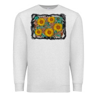 Oatmeal Heather leather sunflower background Premium Sweatshirt - AdoDesignShop