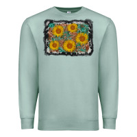 Seafoam leather sunflower background Premium Sweatshirt - AdoDesignShop