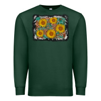 Sports Green leather sunflower background Premium Sweatshirt - AdoDesignShop