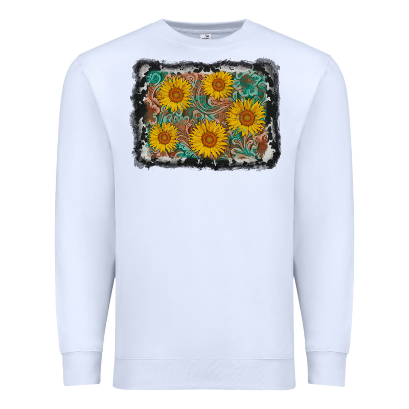 Leather Sunflower Background Premium Sweatshirt by AdoDesignShop | Teevron