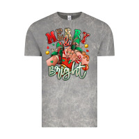 Merry And Bright Caucasian Girl Sneakers Vintage Tee | Teevron