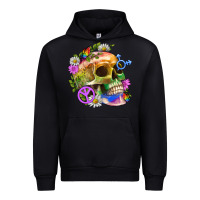 Black Pride Skull And Transgender Symbol With Peace Urban Hoodie - BundleAndBundleShop
