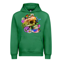 Emerald Pride Skull And Transgender Symbol With Peace Urban Hoodie - BundleAndBundleShop