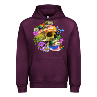 Mauve Wine Pride Skull And Transgender Symbol With Peace Urban Hoodie - BundleAndBundleShop