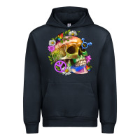 Navy Pride Skull And Transgender Symbol With Peace Urban Hoodie - BundleAndBundleShop