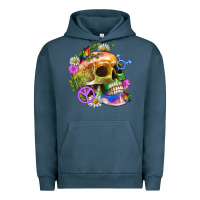 Pigment Midnight Navy Pride Skull And Transgender Symbol With Peace Urban Hoodie - BundleAndBundleShop