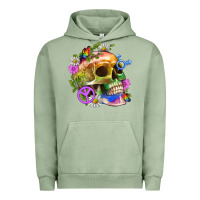 Pigment Oil Green Pride Skull And Transgender Symbol With Peace Urban Hoodie - BundleAndBundleShop