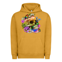 Pigment Peanut Butter Pride Skull And Transgender Symbol With Peace Urban Hoodie - BundleAndBundleShop