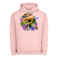Pigment Salmon Pride Skull And Transgender Symbol With Peace Urban Hoodie - BundleAndBundleShop