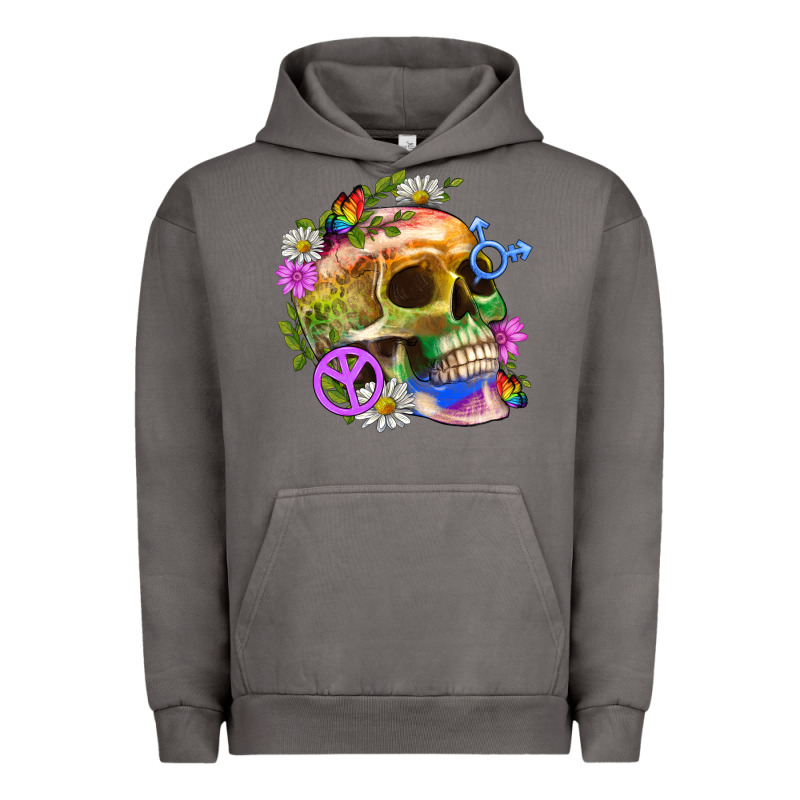 Pride Skull And Transgender Symbol With Peace Urban Hoodie by BundleAndBundleShop | Teevron