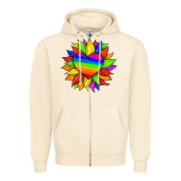 Sandshell lgbtq color heart and sunflower Zipper Hoodie - HRA Design Shop