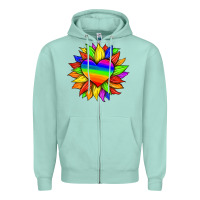 Seafoam lgbtq color heart and sunflower Zipper Hoodie - HRA Design Shop