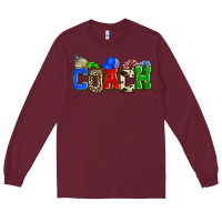 Burgundy coach Long Sleeve Tee - Zillion Design Studio