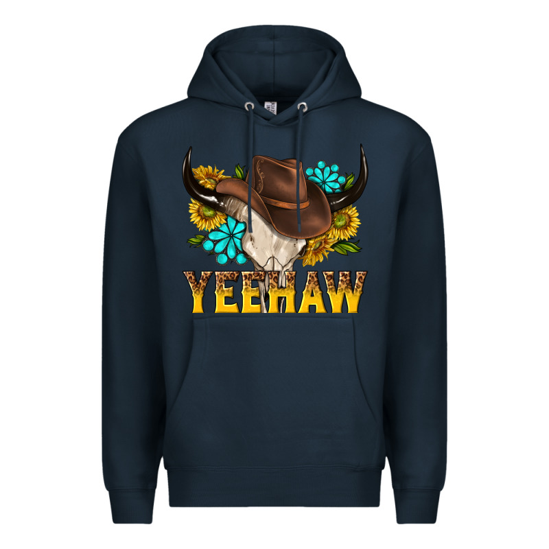 Yeehaw Bull Skull Premium Hoodie by NancyCooperArtShop | Teevron