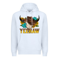 White yeehaw bull skull Premium Hoodie - NancyCooperArtShop