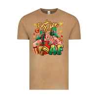 Festive Af Christmas Caucasian Girl Sneakers Vintage Tee | Teevron