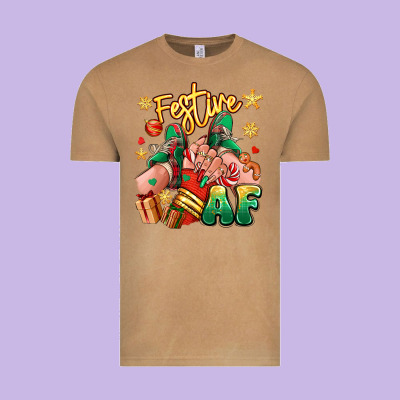 Vintage Tee festive af christmas caucasian girl sneakers