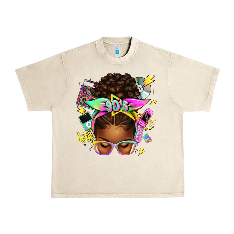 90s Afro Messy Bun Urban Heavy Tee by texasbilliewilder | Teevron