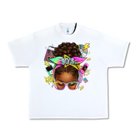 White 90s afro messy bun Urban Heavy Tee - texasbilliewilder