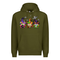 Army Green halloween gnomes Premium Hoodie - AdoDesignShop