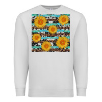 Dove Grey sunflower western seamless Premium Sweatshirt - AdoDesignShop