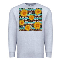 Heather Grey sunflower western seamless Premium Sweatshirt - AdoDesignShop