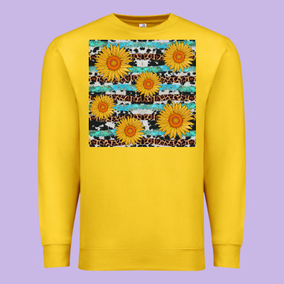 Sunflower Western Seamless Premium Sweatshirt Designed By Adodesignshop
