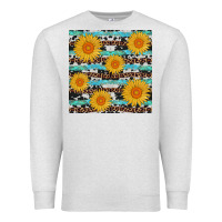 Oatmeal Heather sunflower western seamless Premium Sweatshirt - AdoDesignShop