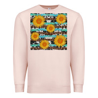 Pale Pink sunflower western seamless Premium Sweatshirt - AdoDesignShop
