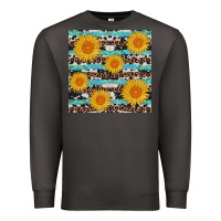 Smoke sunflower western seamless Premium Sweatshirt - AdoDesignShop