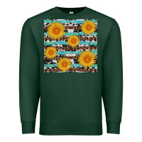 Sports Green sunflower western seamless Premium Sweatshirt - AdoDesignShop