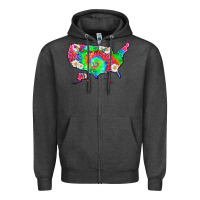 Charcoal Heather lgbtq america map Zipper Hoodie - HRA Design Shop
