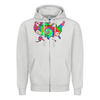 Dove Grey lgbtq america map Zipper Hoodie - HRA Design Shop