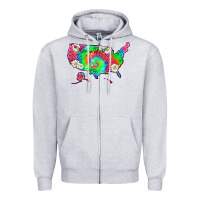 Heather Grey lgbtq america map Zipper Hoodie - HRA Design Shop