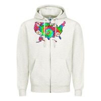 Oatmeal Heather lgbtq america map Zipper Hoodie - HRA Design Shop