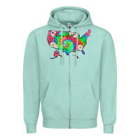 Seafoam lgbtq america map Zipper Hoodie - HRA Design Shop