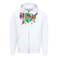 White lgbtq america map Zipper Hoodie - HRA Design Shop