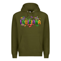 Army Green mardi gras louisiana Premium Hoodie - MaliasSmallBusiness