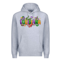 Heather Grey mardi gras louisiana Premium Hoodie - MaliasSmallBusiness