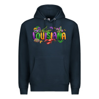 Navy mardi gras louisiana Premium Hoodie - MaliasSmallBusiness