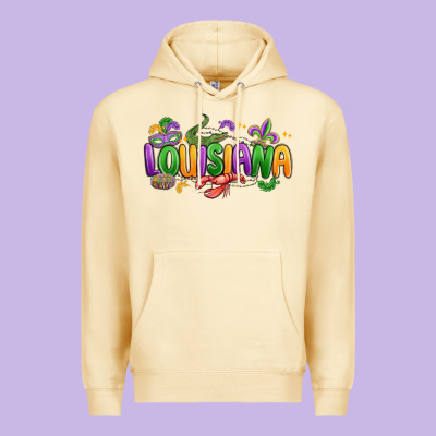 Mardi Gras Louisiana Premium Hoodie Designed By Maliassmallbusiness
