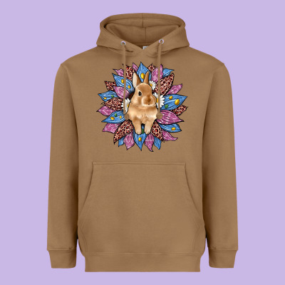 Easter Leopard Bunny Sunflower Heavyweight Hoodie Designed By Artiststas