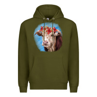 Army Green Hereford Bull Premium Hoodie - RanaPortraitStore