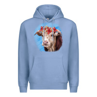 Colony Blue Hereford Bull Premium Hoodie - RanaPortraitStore