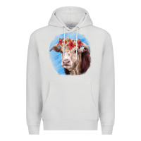 Dove Grey Hereford Bull Premium Hoodie - RanaPortraitStore