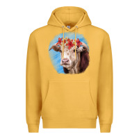 Mustard Hereford Bull Premium Hoodie - RanaPortraitStore
