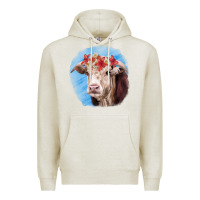 Oatmeal Heather Hereford Bull Premium Hoodie - RanaPortraitStore