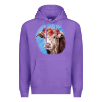 Purple Hereford Bull Premium Hoodie - RanaPortraitStore