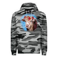 Slate Camo Hereford Bull Premium Hoodie - RanaPortraitStore