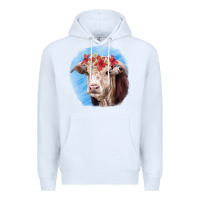 White Hereford Bull Premium Hoodie - RanaPortraitStore